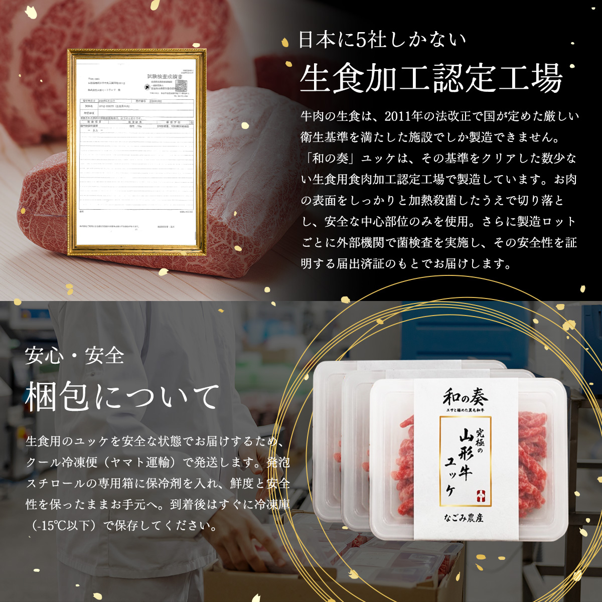 究極の山形牛「和の奏」ユッケ 50g（1人前）×3ヶセット