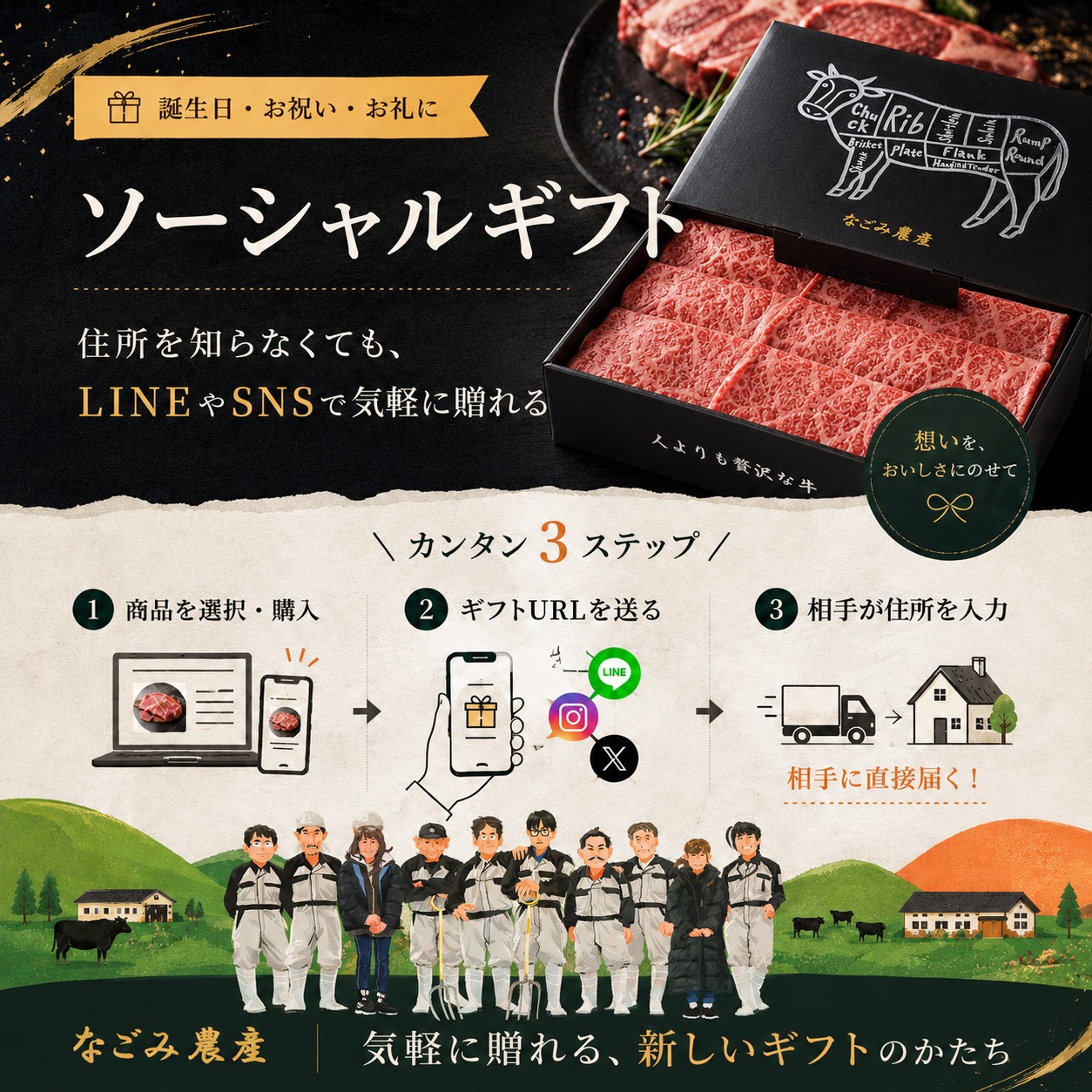 究極の山形牛 「和の奏」焼肉セット 2段盛 420g （３～４人前）ギフト用冷凍